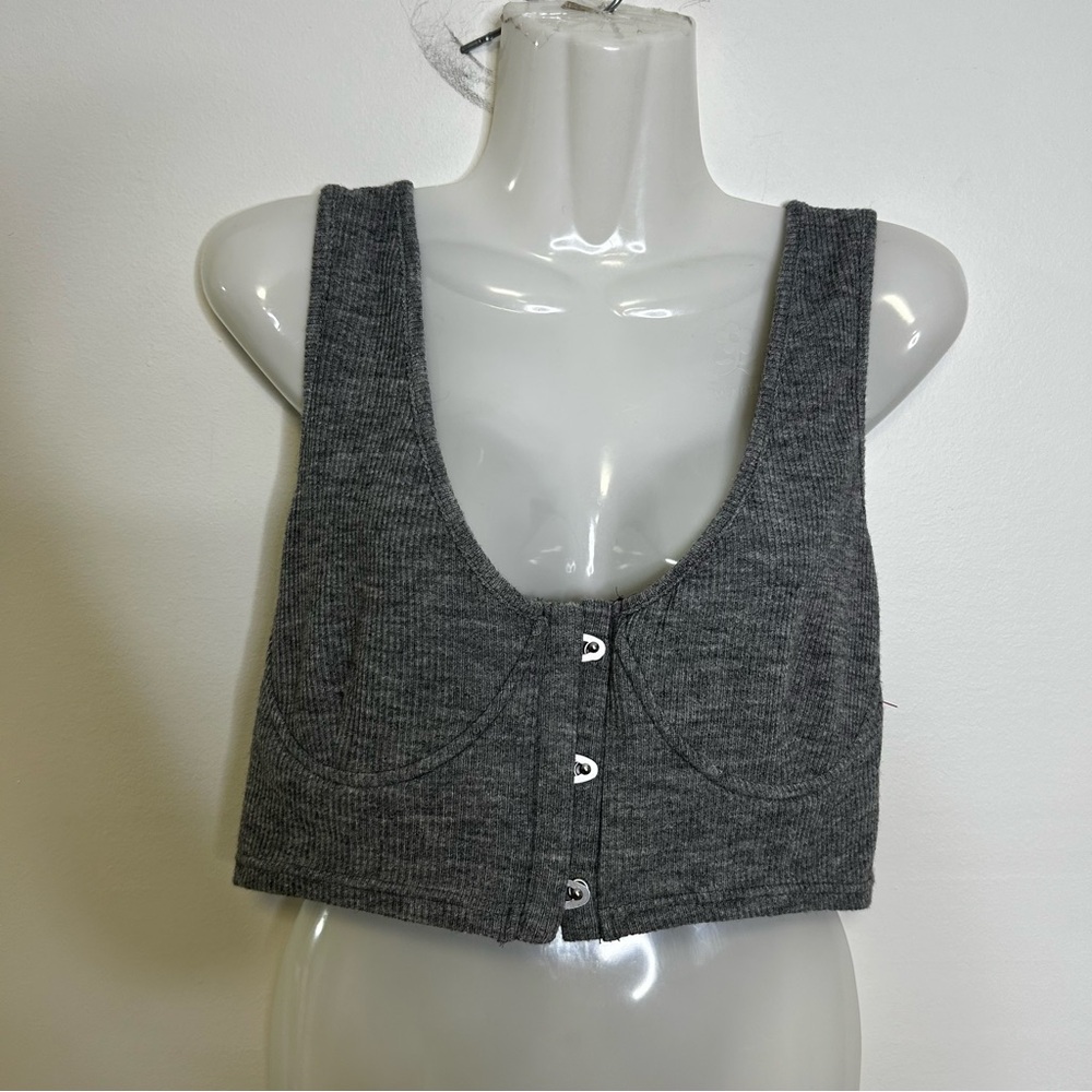 ◾️Lavish Alice Lounge Corset Style Ribbed Cropped Camisole Top - Picture 9 of 10